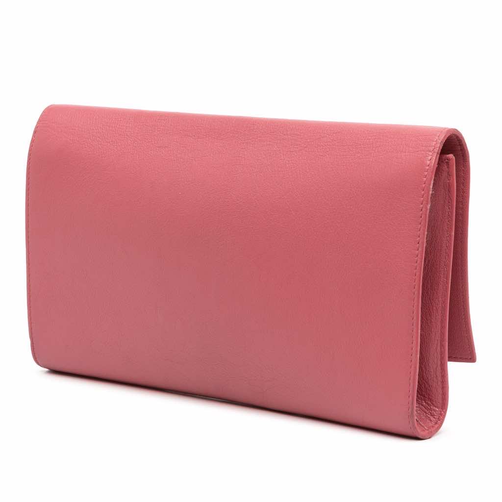 Yves Saint Laurent Large Leather Belle de Jour Clutch - Back view