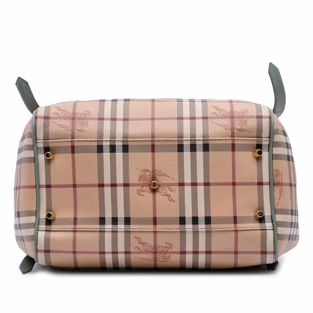 Burberry Small Haymarket Check Coated Canvas Canterbury Tote Brown Canvas Good - Inside View