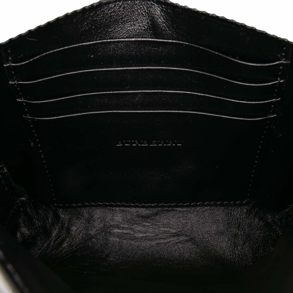 Burberry Embossed Grain Check Leather Langley Crossbody - Side view