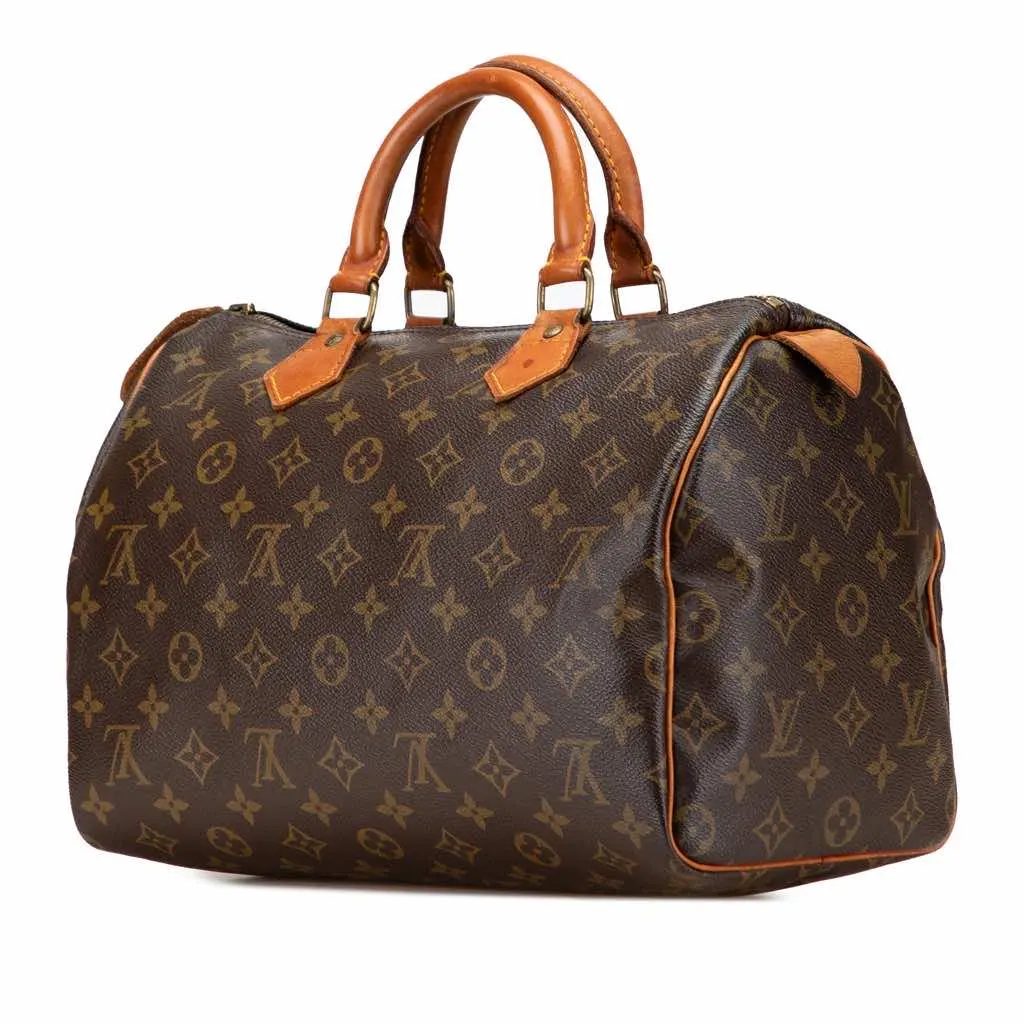 Louis Vuitton Monogram Speedy 30 Brown Canvas Fair - Back View