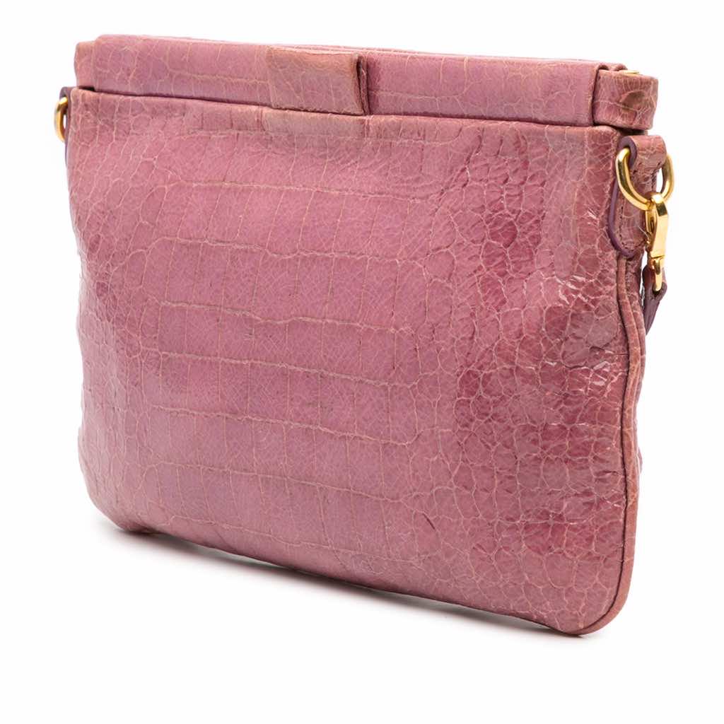 Miu Miu Croc Embossed Crackle Patent Crossbody - 2