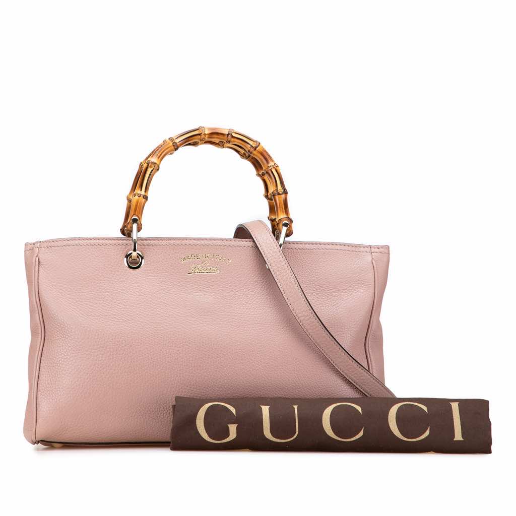 Gucci Medium Calfskin Bamboo Shopper Satchel - Image 12