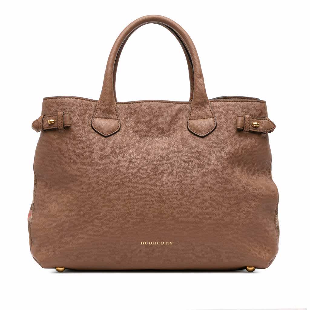 Burberry Medium Leather and House Check Banner Satchel