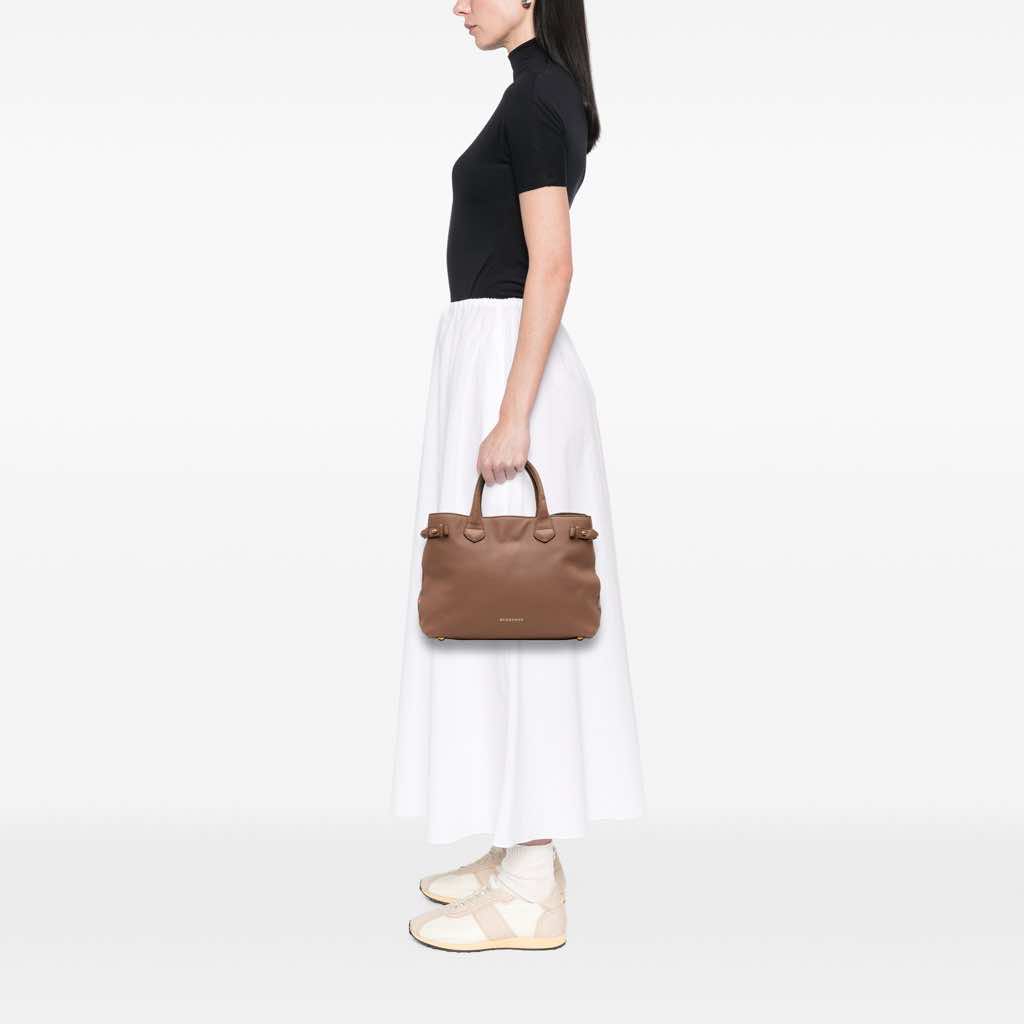 Burberry Medium Leather and House Check Banner Satchel - Image 13