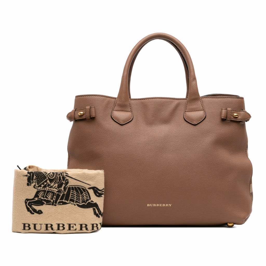 Burberry Medium Leather and House Check Banner Satchel - Image 14