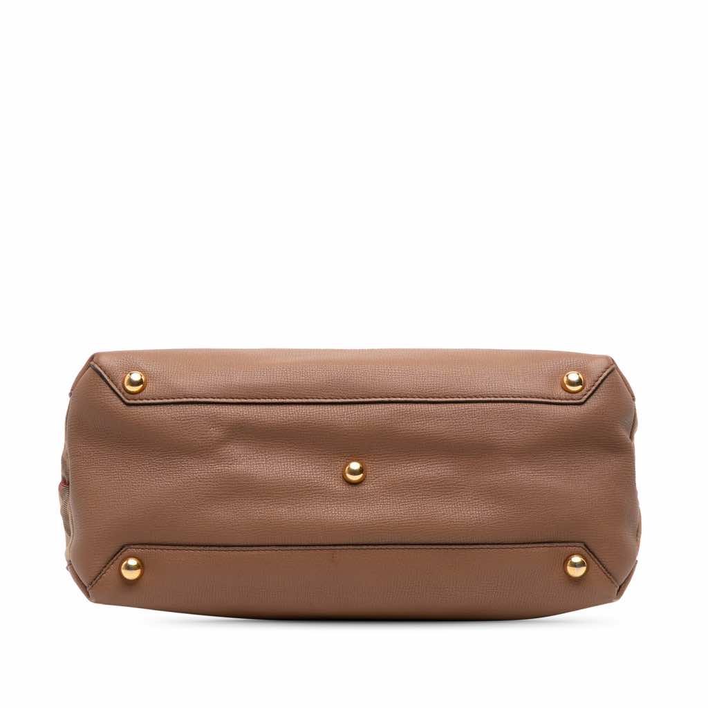Burberry Medium Leather and House Check Banner Satchel - Image 6