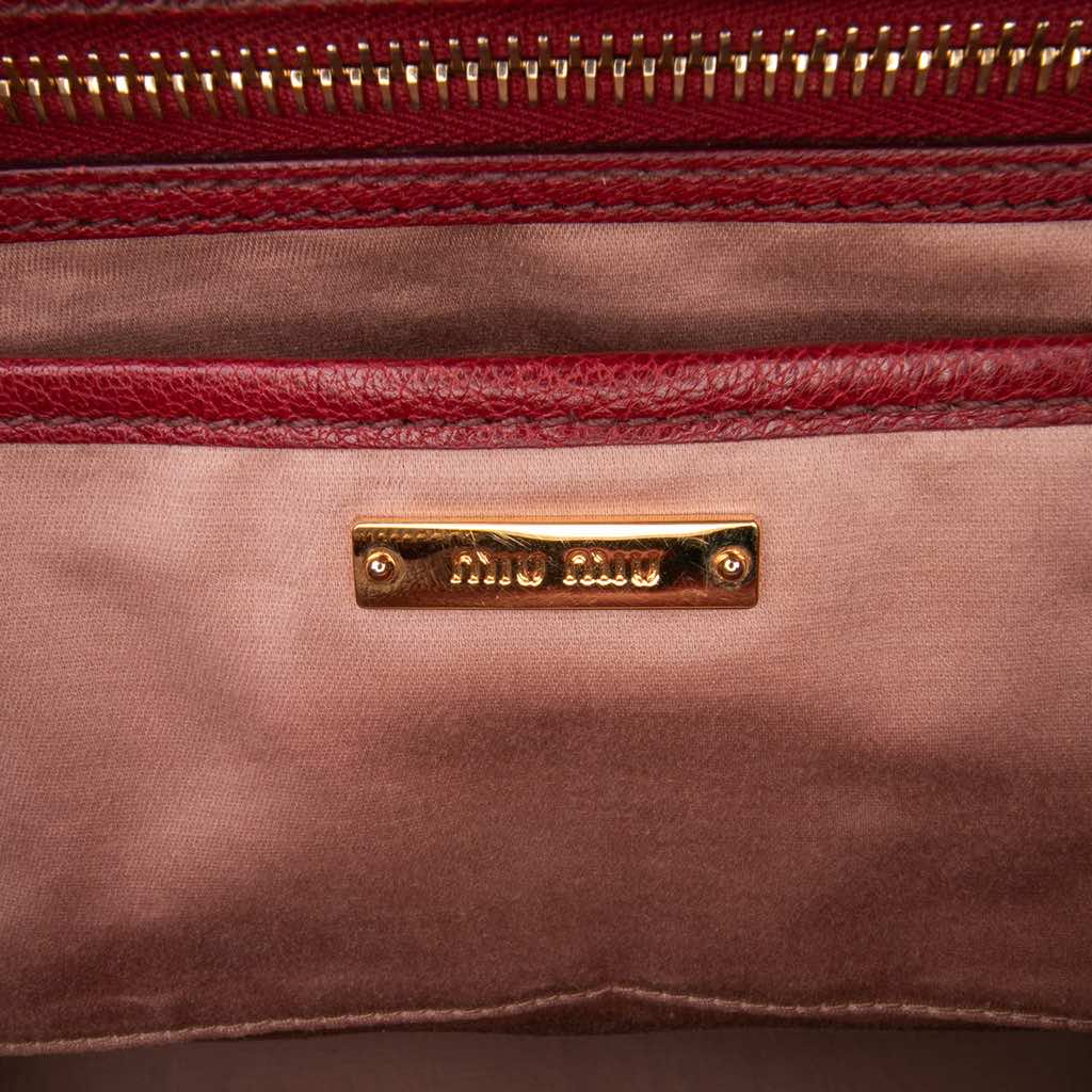 Miu Miu Bicolor Goatskin Madras Boston Bag - 5