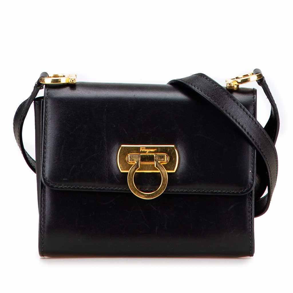 Salvatore Ferragamo Leather Gancini Flap Crossbody