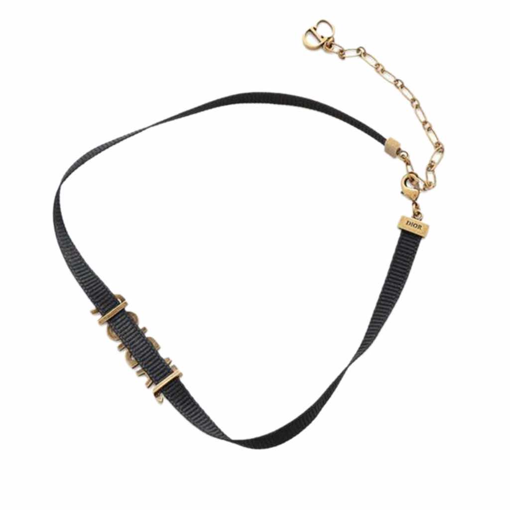 Dior Nylon Grosgrain Ribbon JAdior Choker Necklace - Back view