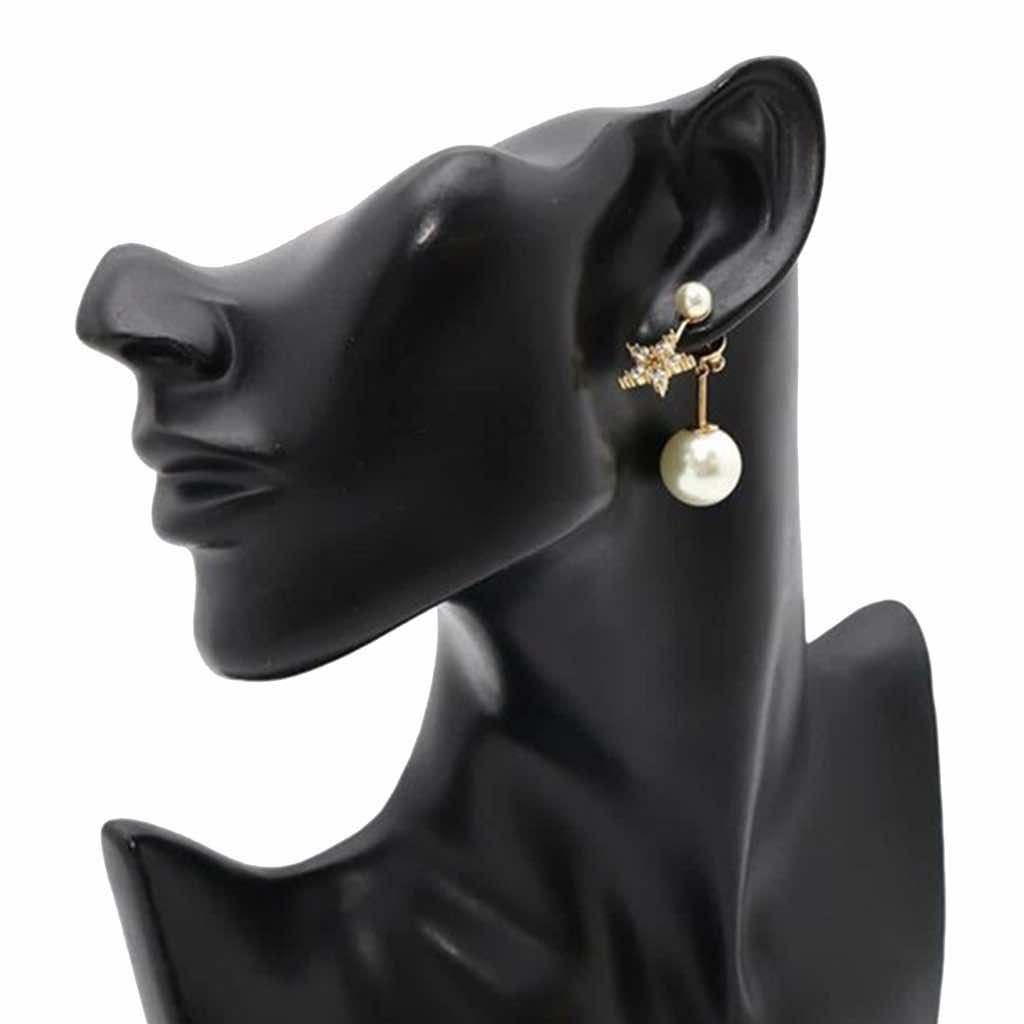 Dior Gold Plated Crystal And Faux Pearl My ABCDior Tribales Single Earring - Detail 1