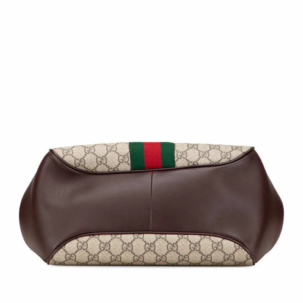 Gucci GG Supreme Ophidia Virgo Top Handle Bag Brown Canvas Good - Inside View