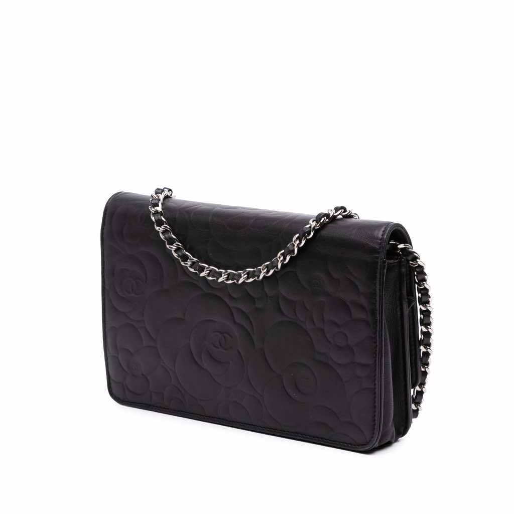 Chanel Camellia Embossed Lambskin Wallet On Chain - 2