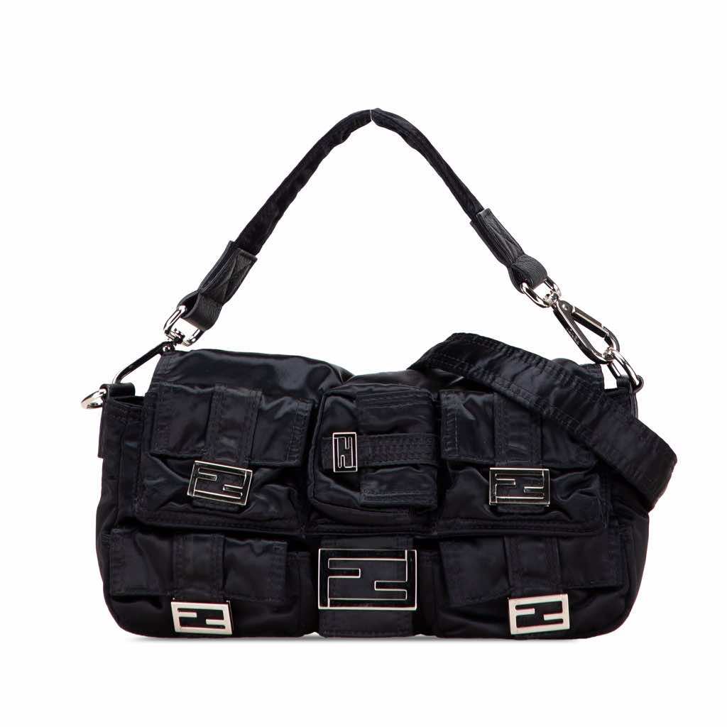 Fendi Nylon Multipocket Convertible Baguette Satchel