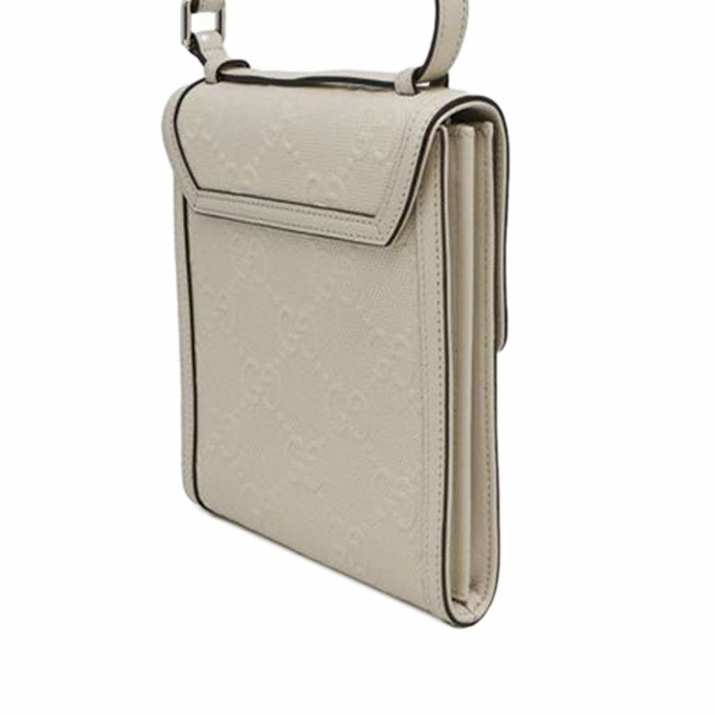 Gucci GG Embossed Flap Satchel - Back view