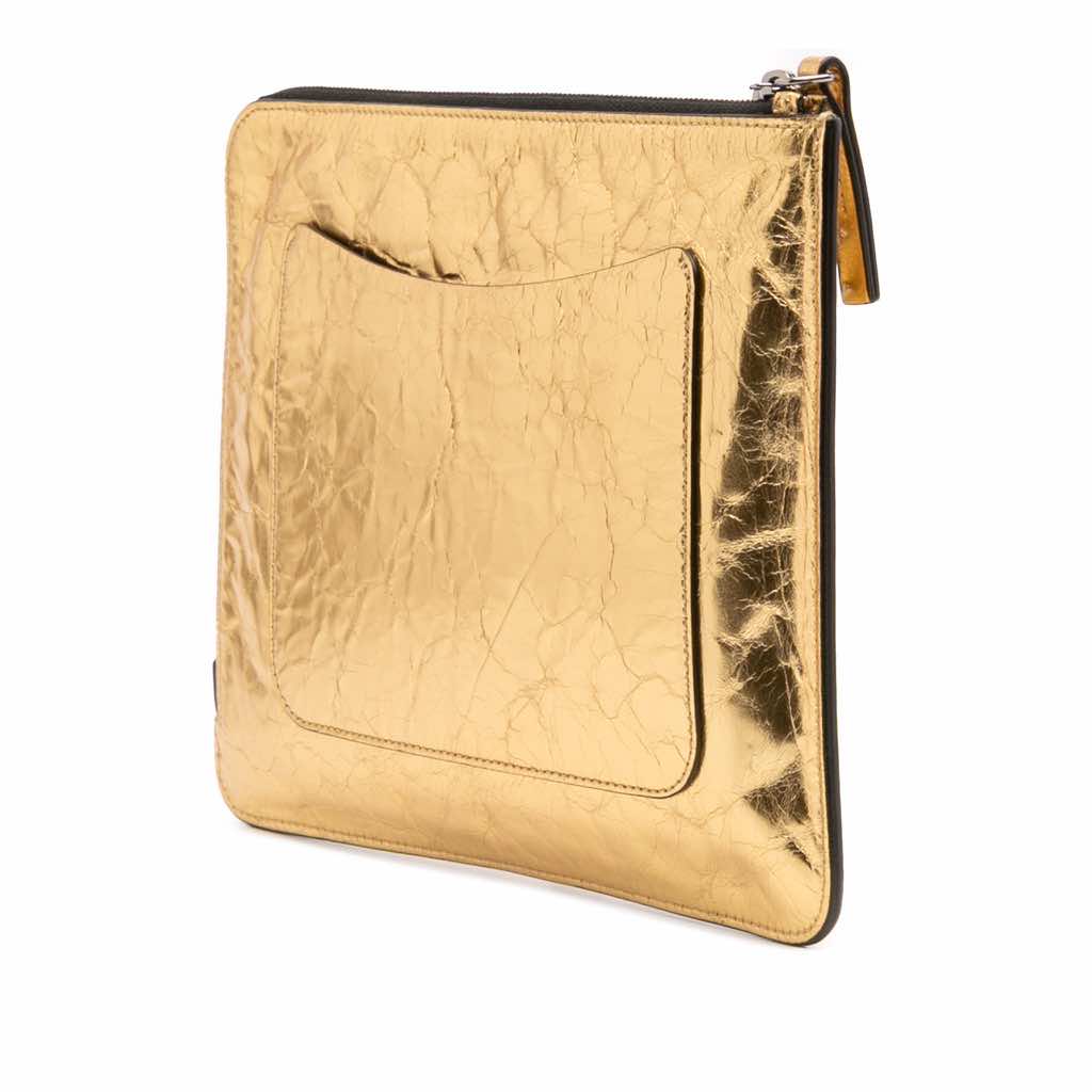 Chanel Metallic Lambskin Je Ne Suis Pas En Solde Clutch - Back view