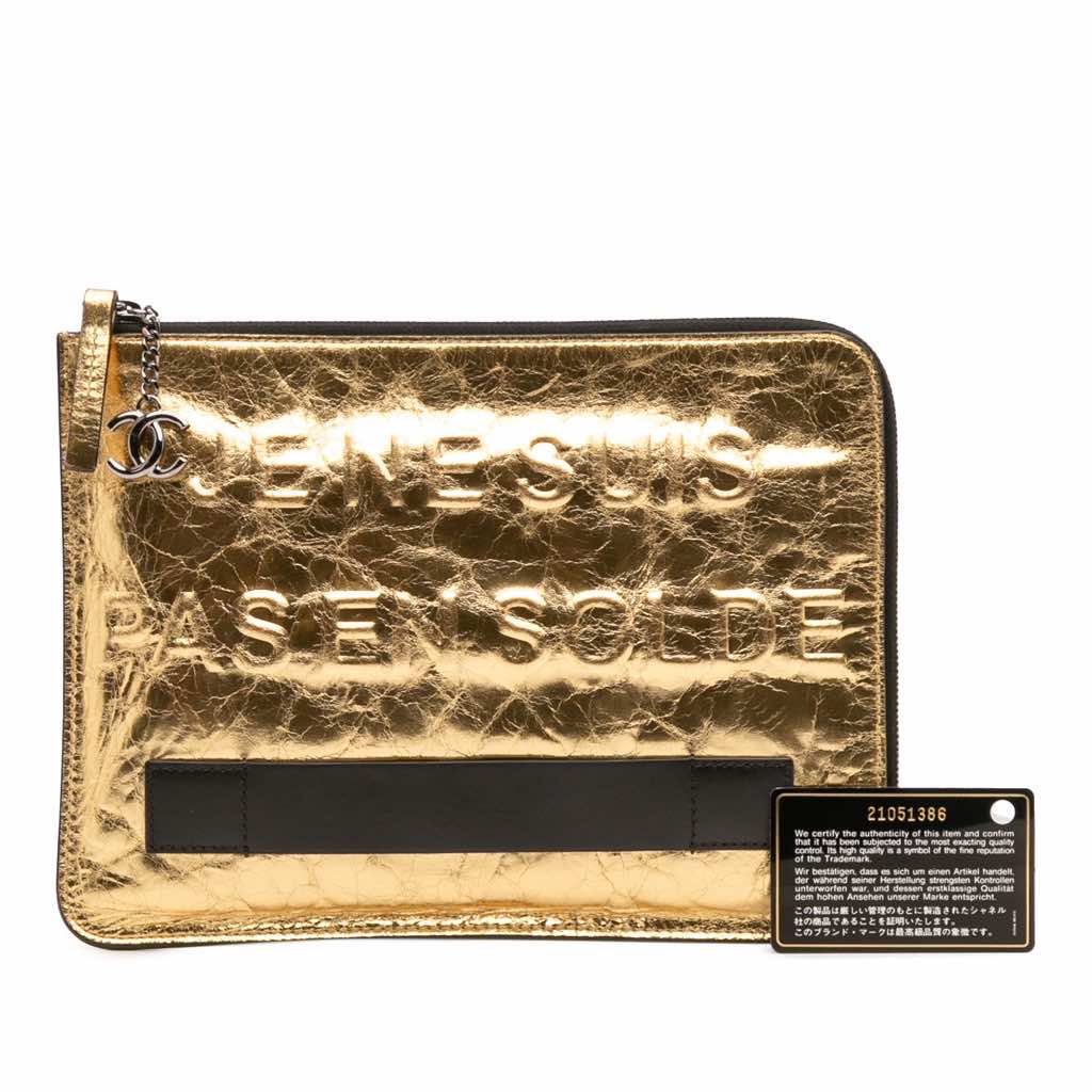 Chanel Metallic Lambskin Je Ne Suis Pas En Solde Clutch - Image 15