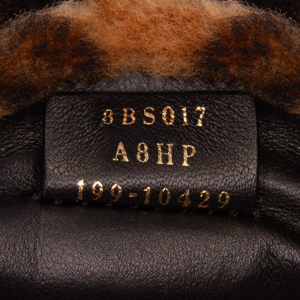 Fendi Mini Zucca Shearling Chain Baguette Satchel - Side view