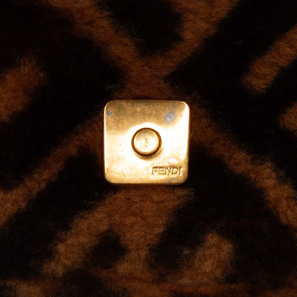 Fendi Mini Zucca Shearling Chain Baguette Satchel - Detail 2