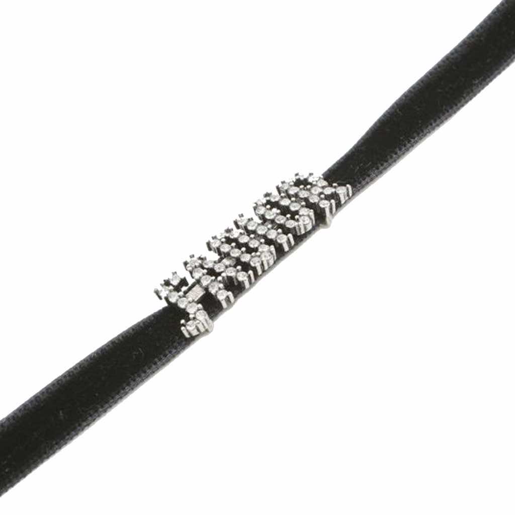 Dior Crystal and Velvet J Adior Choker Necklace - 4