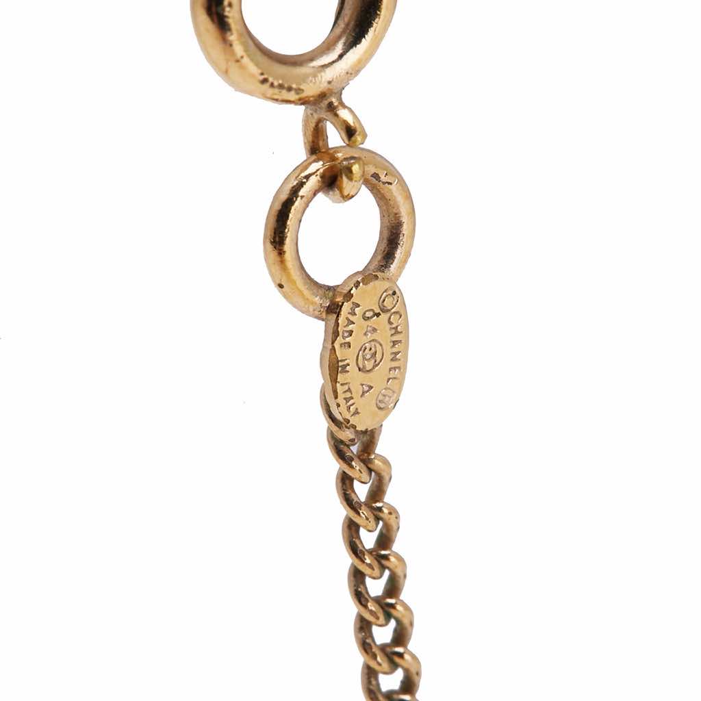 Chanel Gold Plated Enamel CC Pendant Necklace - Image 6