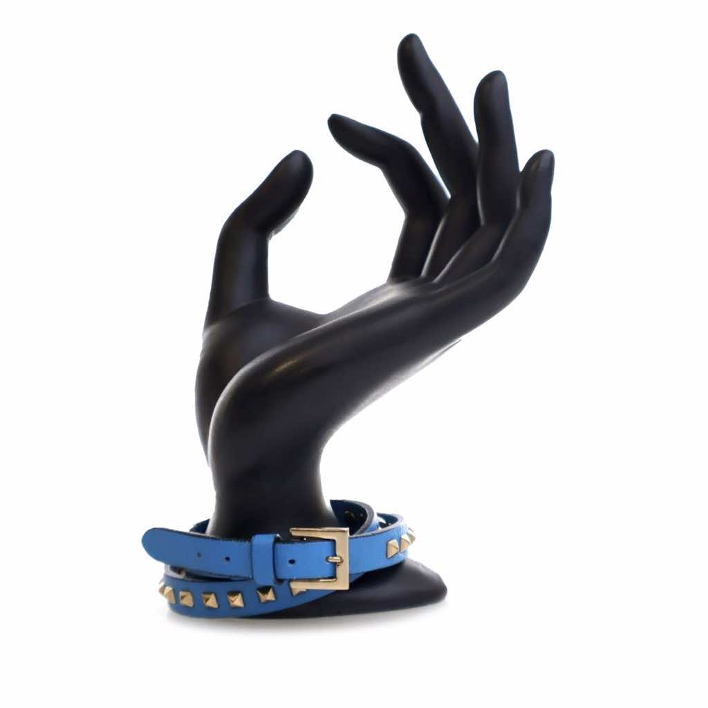 Valentino Leather Rockstud Double Wrap Bracelet - Image 6