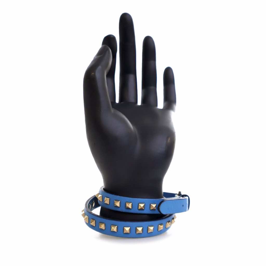 Valentino Leather Rockstud Double Wrap Bracelet - 4