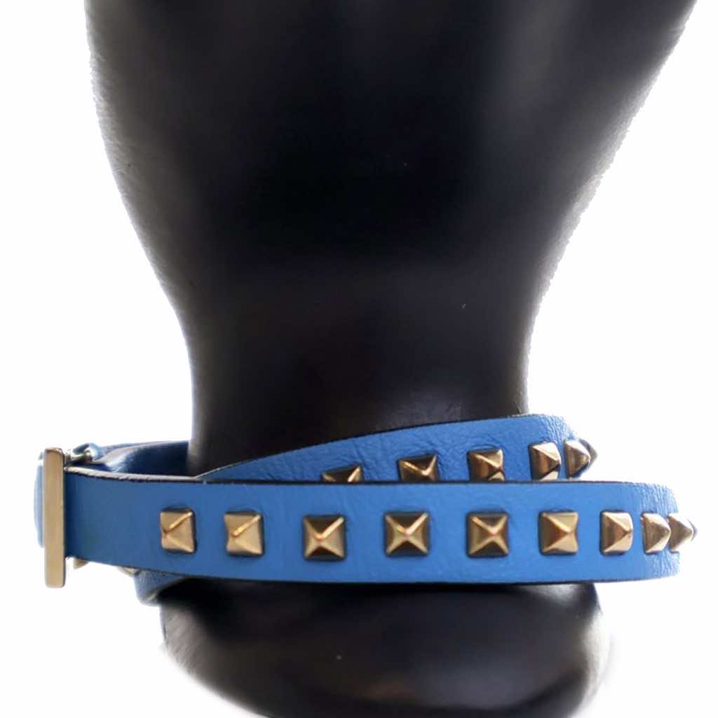 Valentino Leather Rockstud Double Wrap Bracelet - Side view