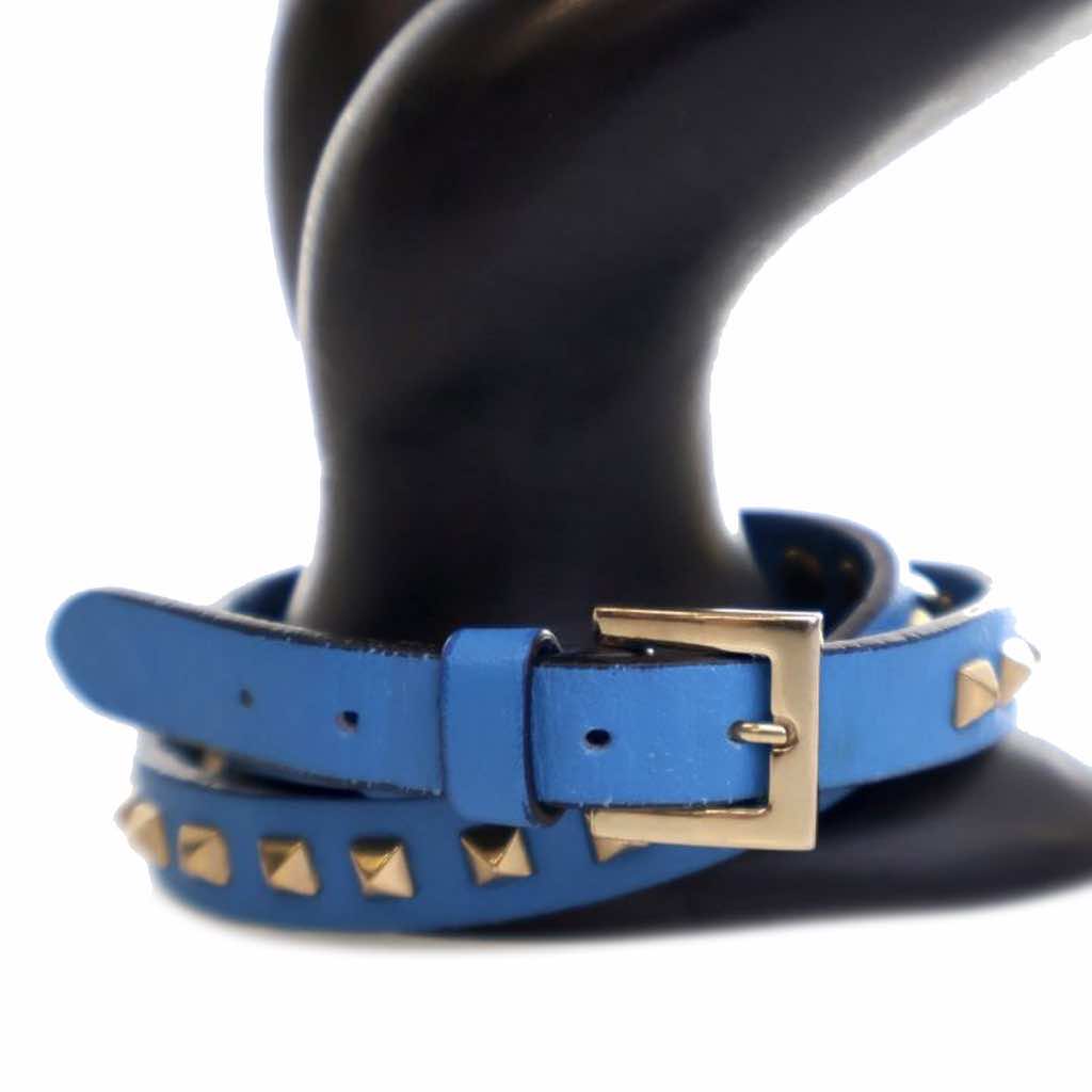 Valentino Leather Rockstud Double Wrap Bracelet - Detail 1