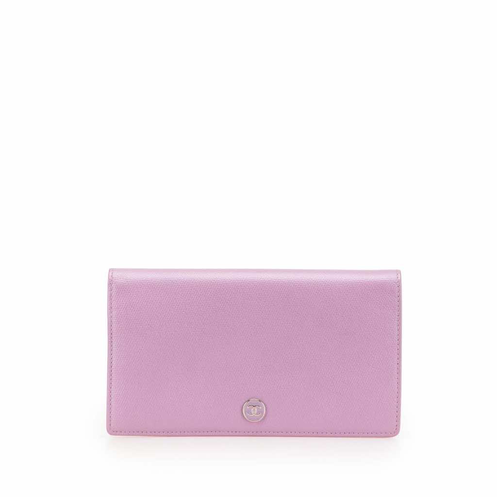 Chanel Grained Calfskin CC Button Yen Long Wallet