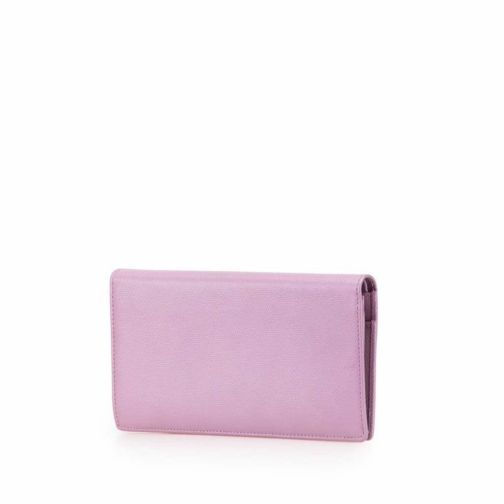 Chanel Grained Calfskin CC Button Yen Long Wallet - Back view