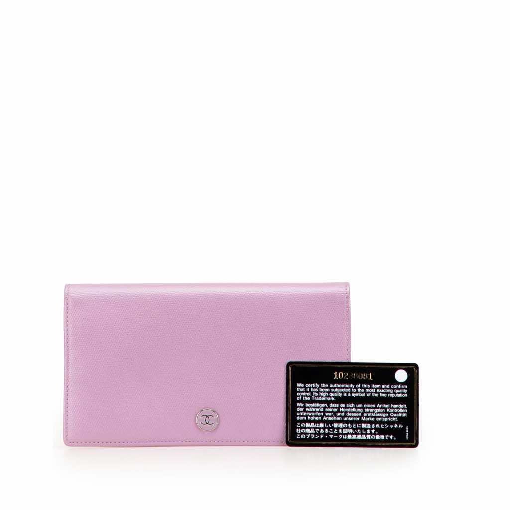 Chanel Grained Calfskin CC Button Yen Long Wallet - Image 14