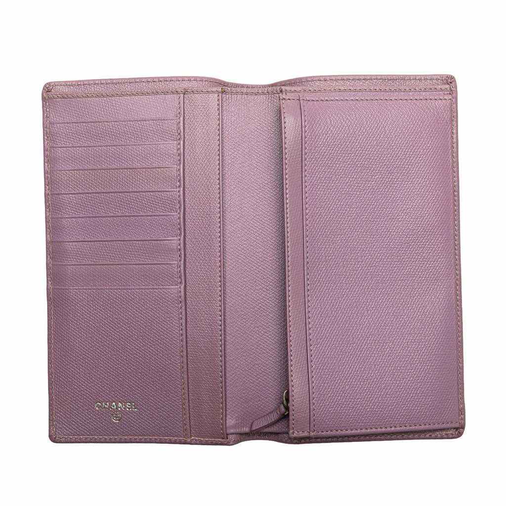 Chanel Grained Calfskin CC Button Yen Long Wallet - Image 12