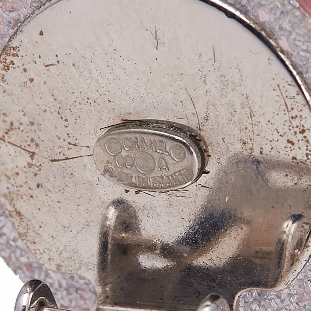 Chanel Resin CC Round Clip On Earrings - Image 6