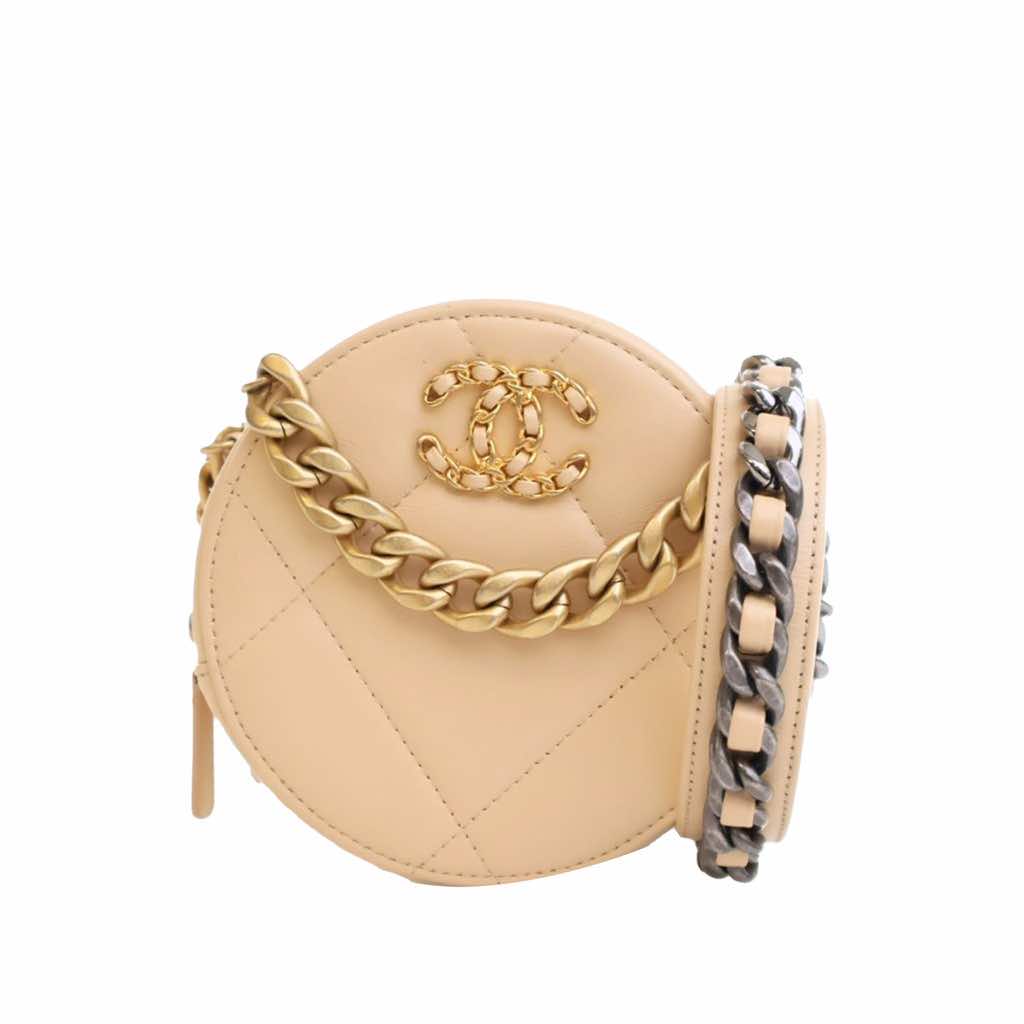 Chanel Calfskin 19 Round Clutch with Chain