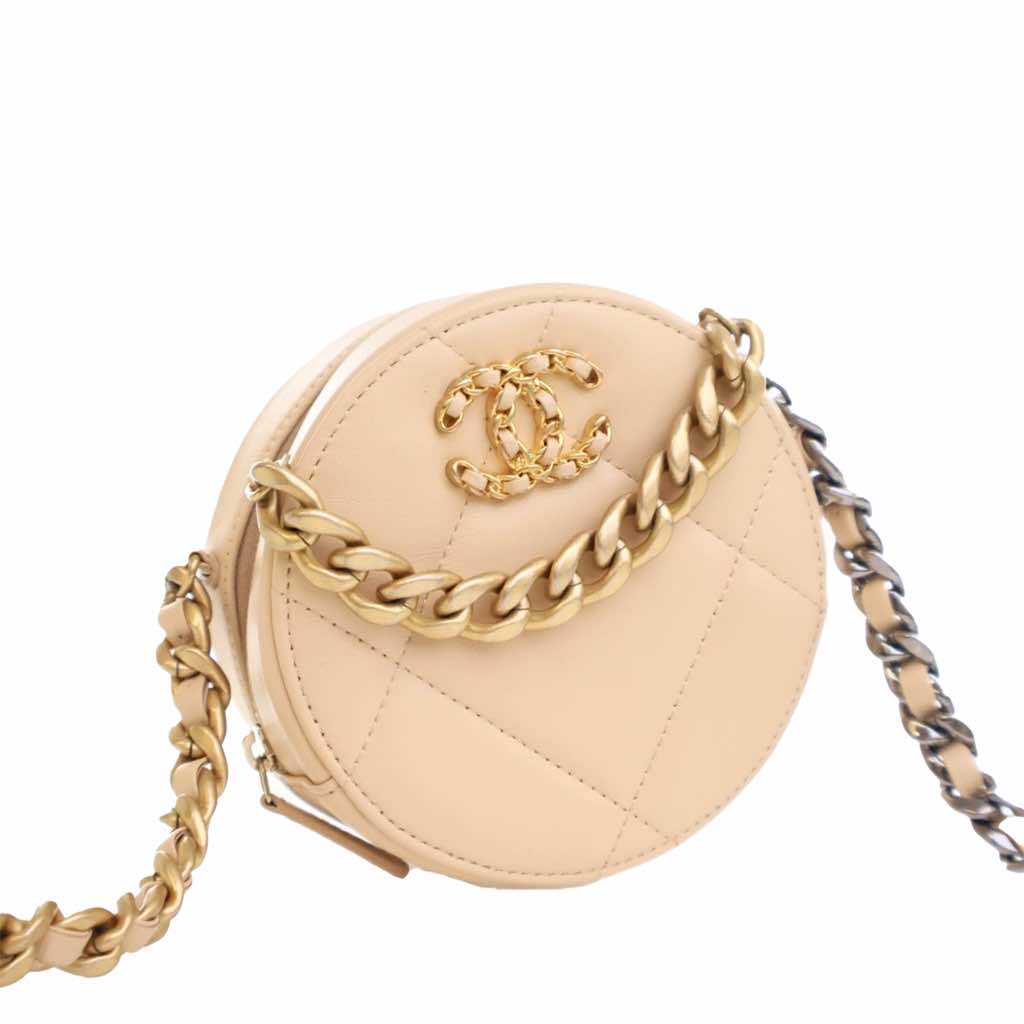 Chanel Calfskin 19 Round Clutch with Chain - 3