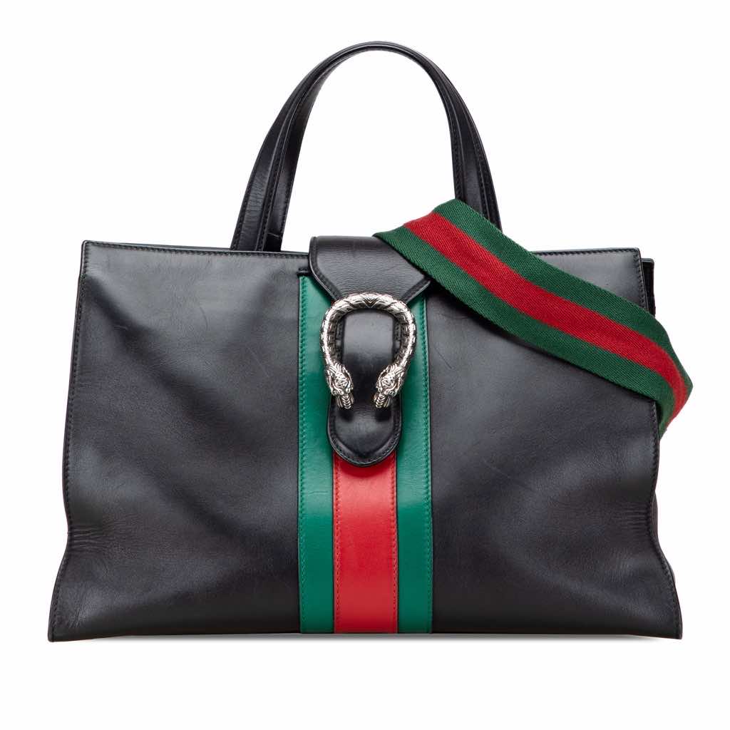 Gucci Large Calfskin Dionysus Web Top Handle Bag