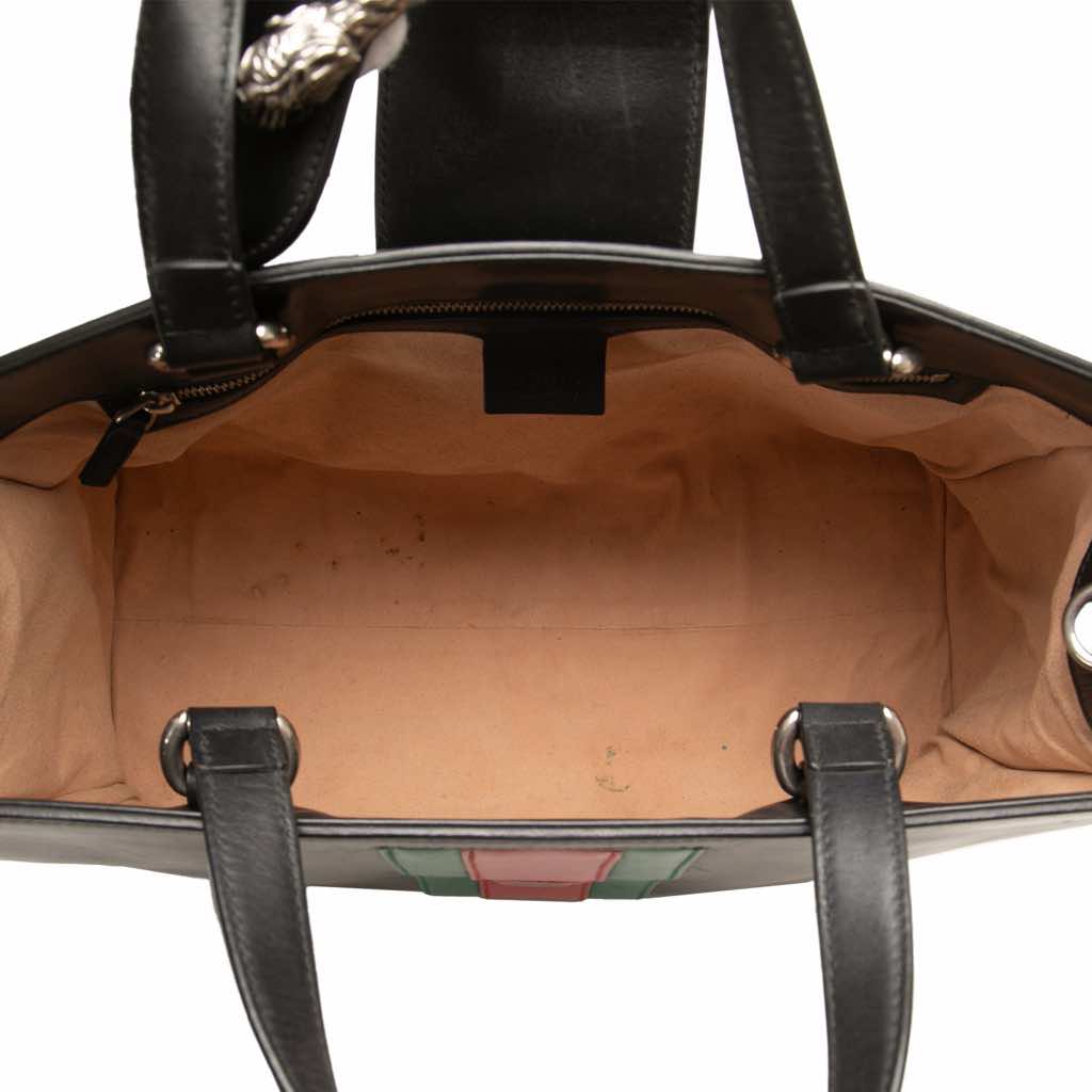 Gucci Large Calfskin Dionysus Web Top Handle Bag - 4