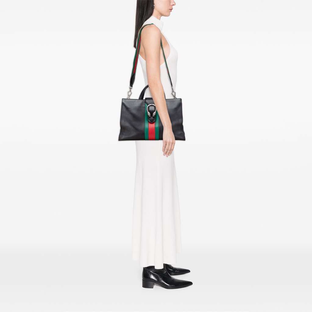 Gucci Large Calfskin Dionysus Web Top Handle Bag - Image 11