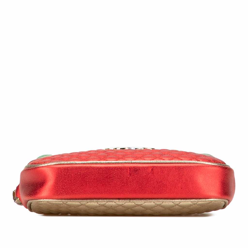 Gucci Laminated Nappa Trapuntata Wristlet Clutch - Image 6