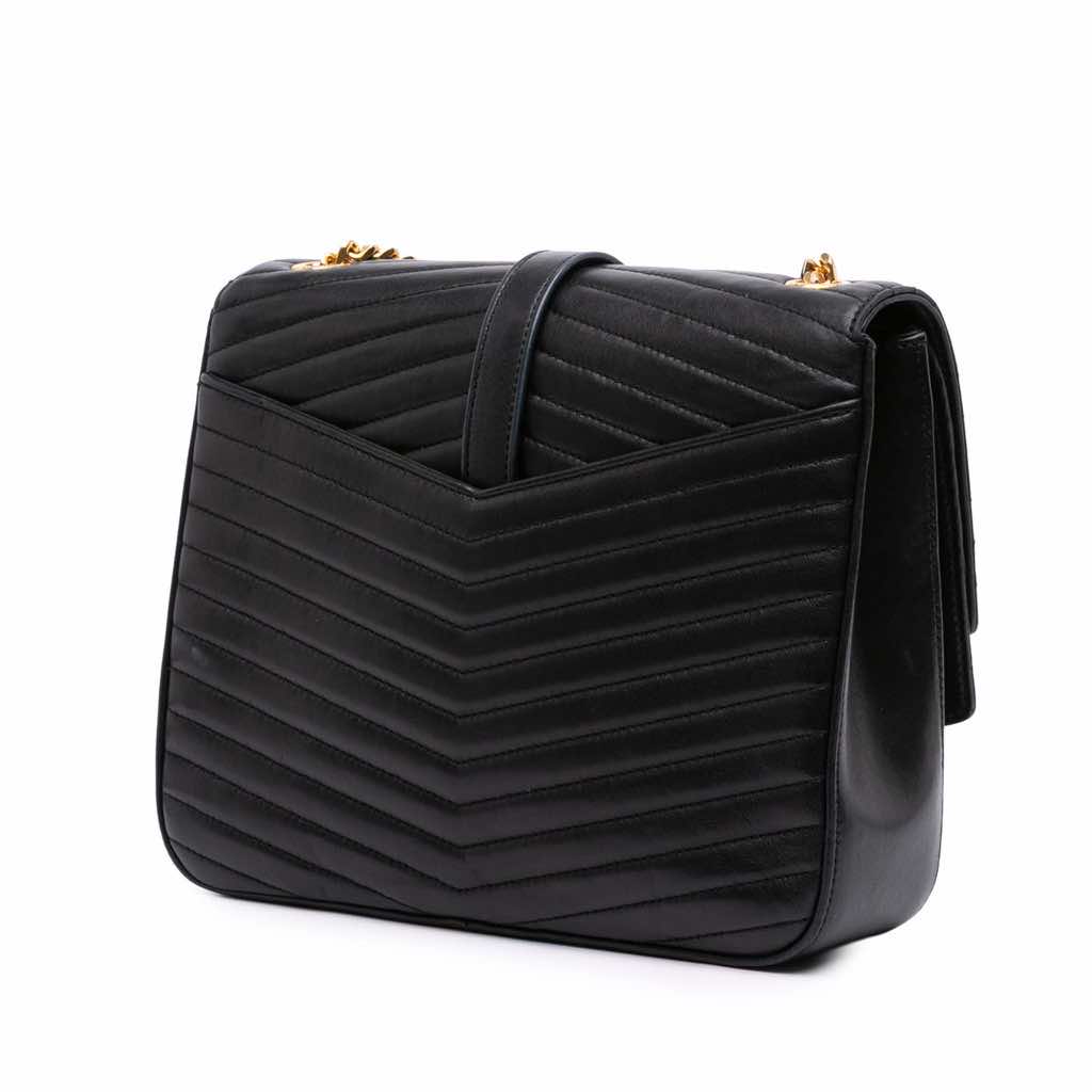 Saint Laurent Medium Chevron Lambskin Monogram Sulpice Bag - 2