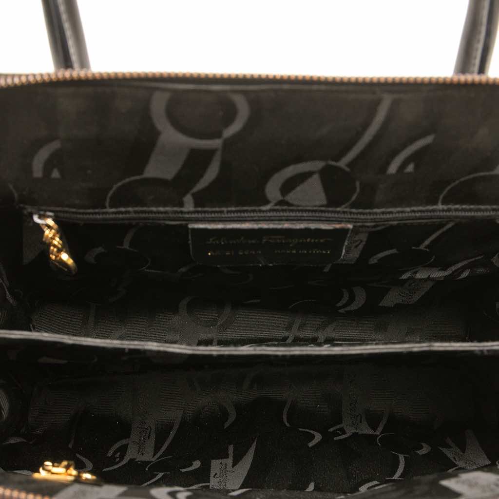 Salvatore Ferragamo Leather Gancini Dome Satchel - 4