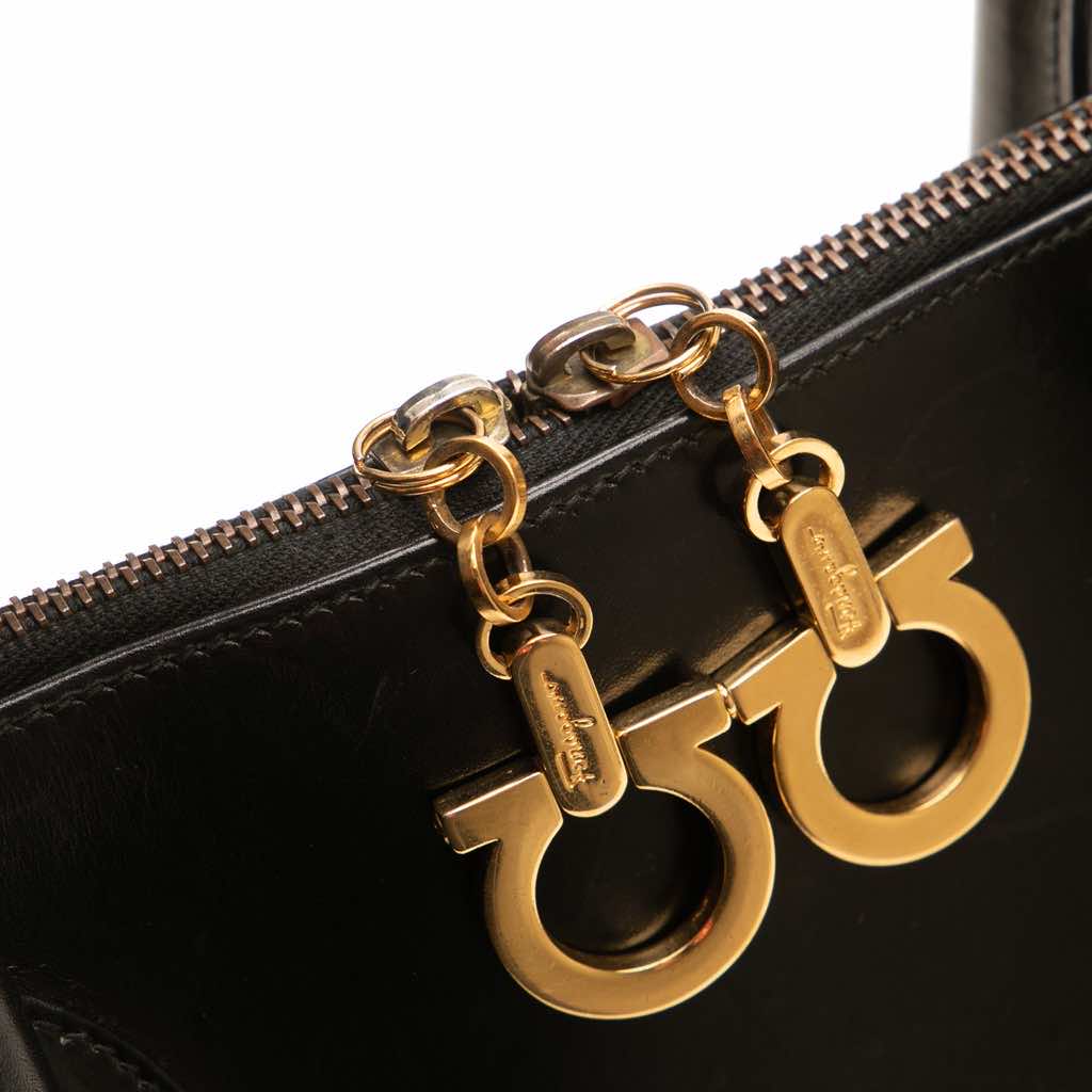 Salvatore Ferragamo Leather Gancini Dome Satchel - Detail 2