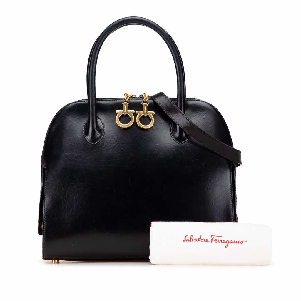 Salvatore Ferragamo Leather Gancini Dome Satchel - Image 12