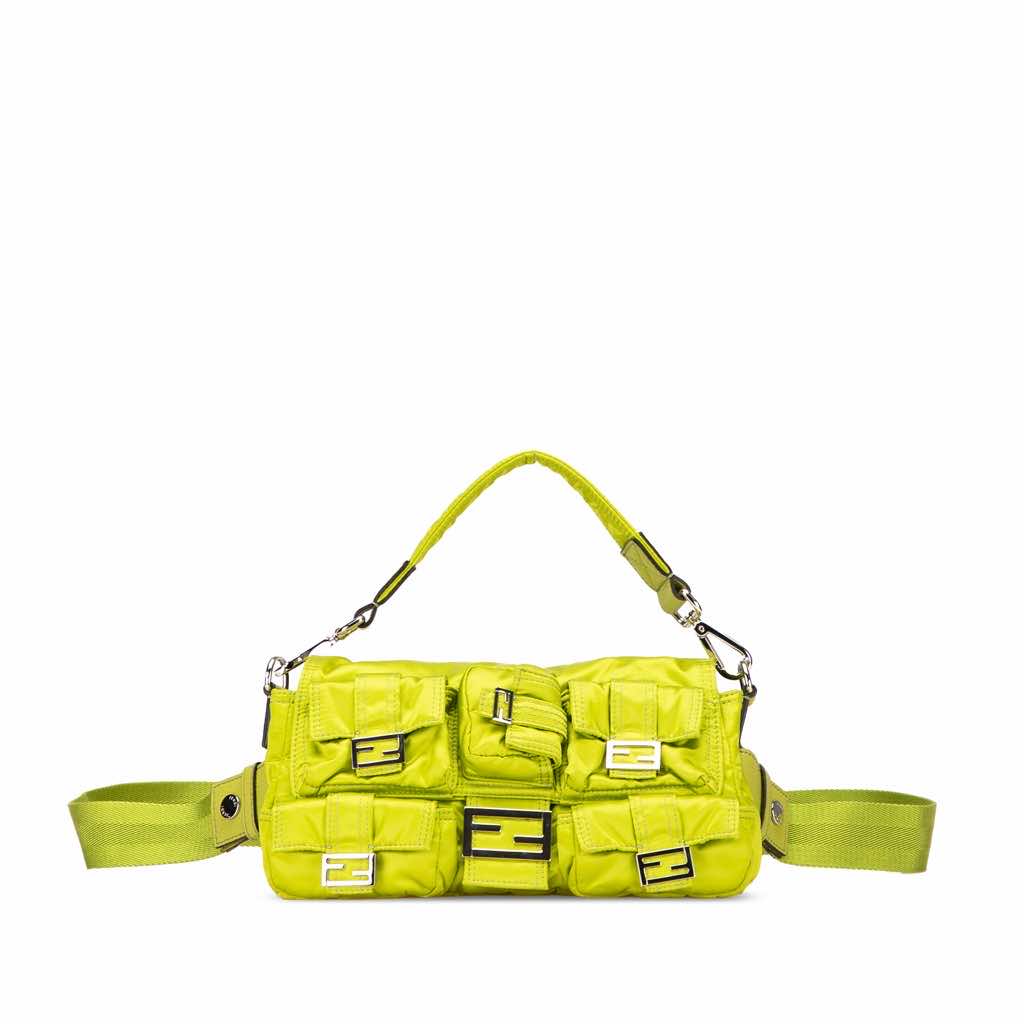 Fendi Nylon Multipocket Convertible Baguette Satchel