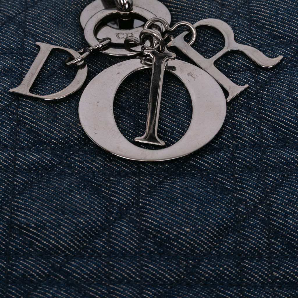 Dior Large Denim Cannage Lady Dior - Image 11