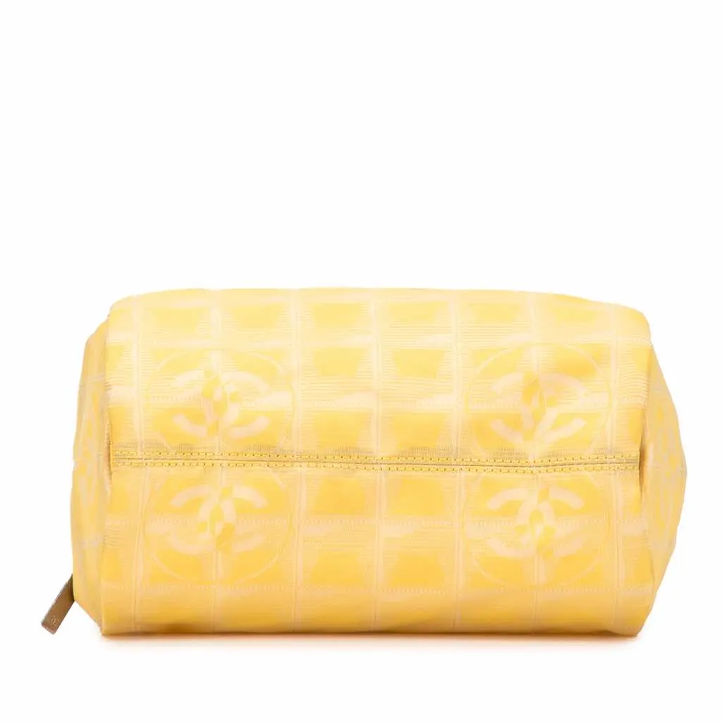 Chanel New Travel Line Nylon Barrel Shoulder Bag Yellow Good - Inside View