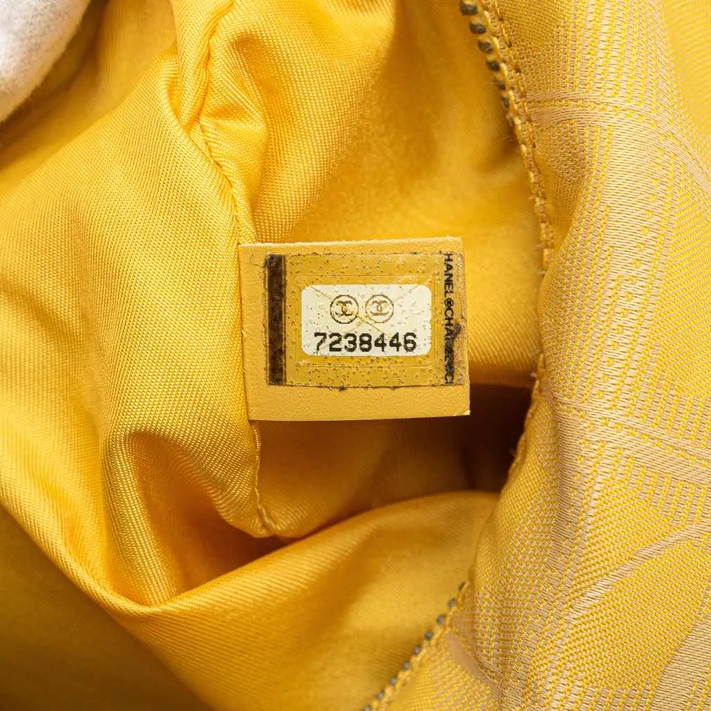 Chanel New Travel Line Nylon Barrel Shoulder Bag Yellow Good - Box View