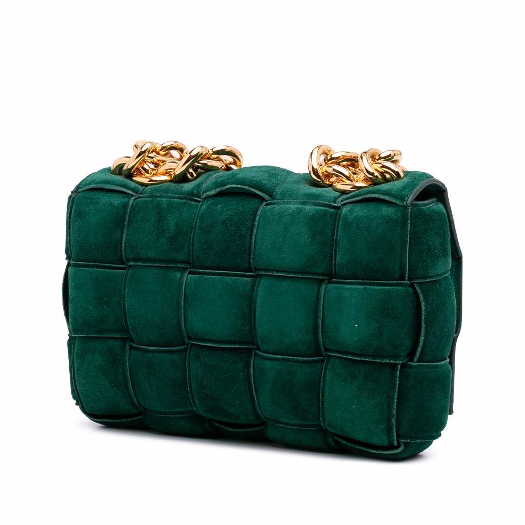 Bottega Veneta Suede Intrecciato Padded Chain Cassette Satchel - 2