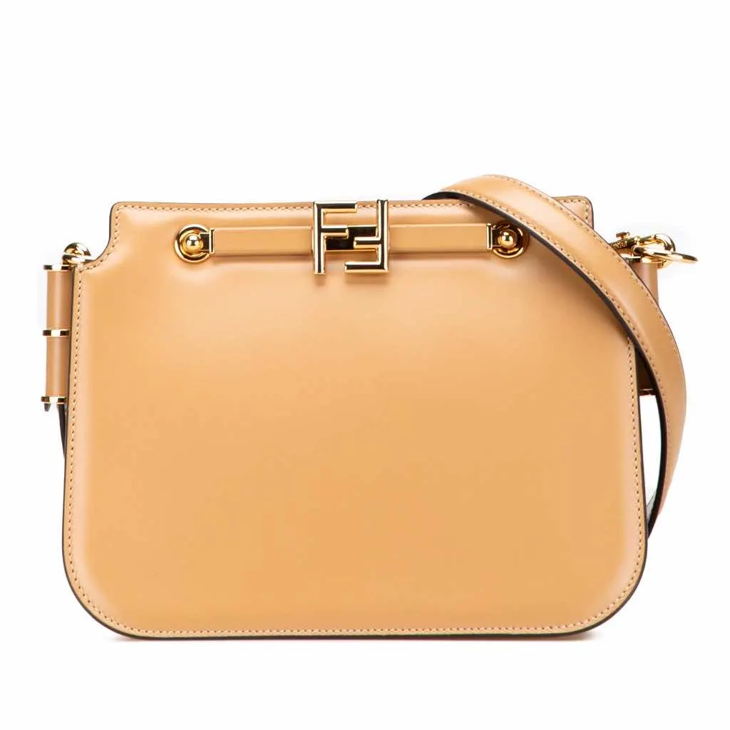 Fendi Leather Touch Crossbody Brown Leather Good - Front View