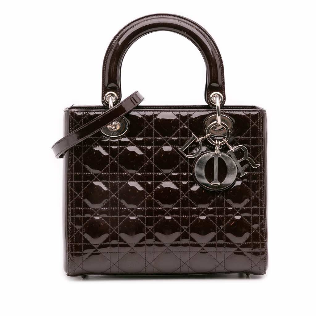 Dior Medium Patent Cannage Lady Dior